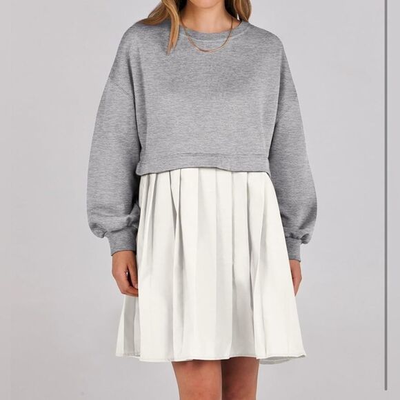 Anrabess Sweatshirt Pleated Dress size Large New - Picture 5 of 13